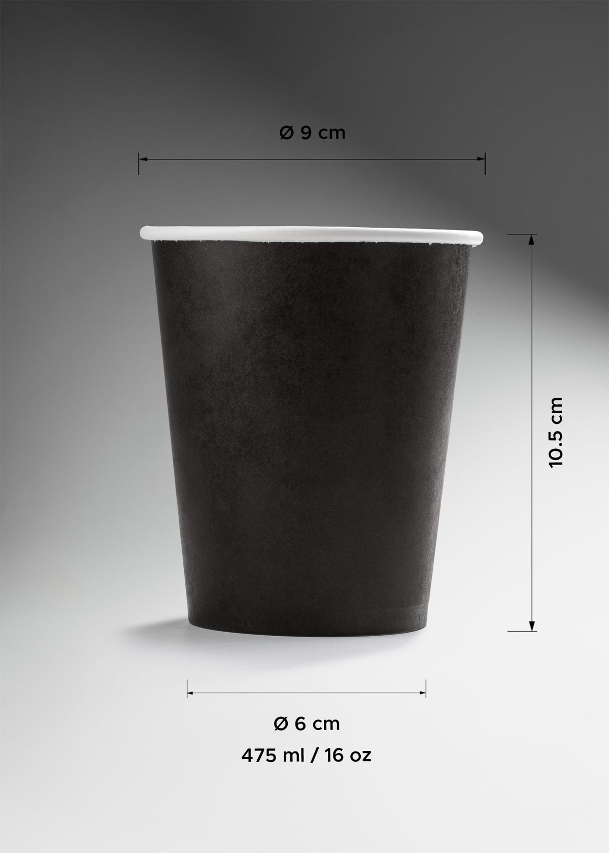Vasos de papel para bebidas calientes negro Carte 16 y 12 oz — imagen de producto, vista 6