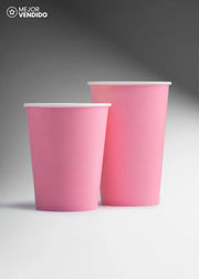 Vasos de papel para bebidas calientes rosa 16 y 12 oz — imagen de producto