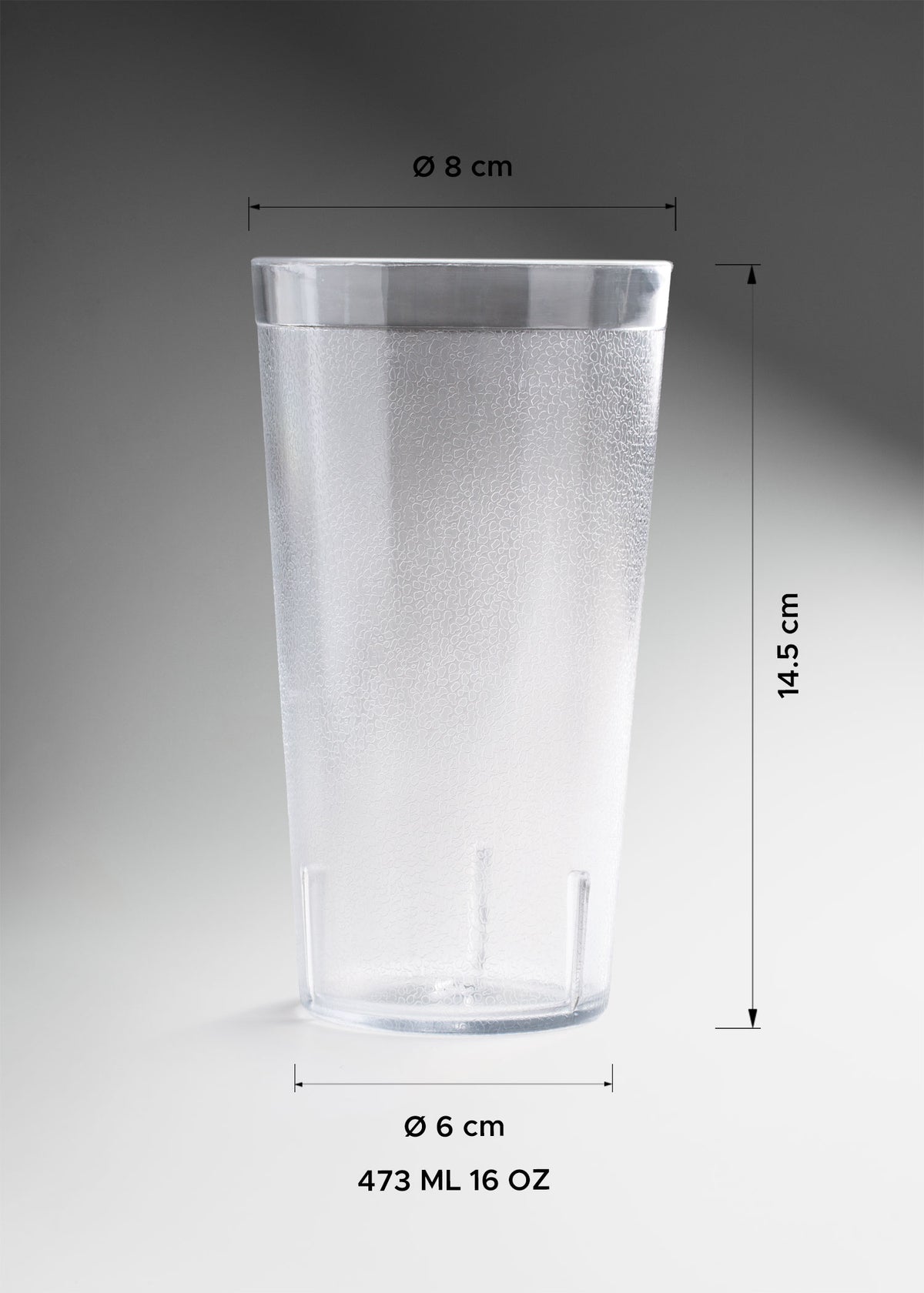 Vasos de SAN transparentes Lumina H.B 354 y 473 ml — imagen de producto, vista 2