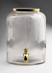Vitrolero dispensador de bebidas de vidrio transparente acanalado 5 L — imagen de producto