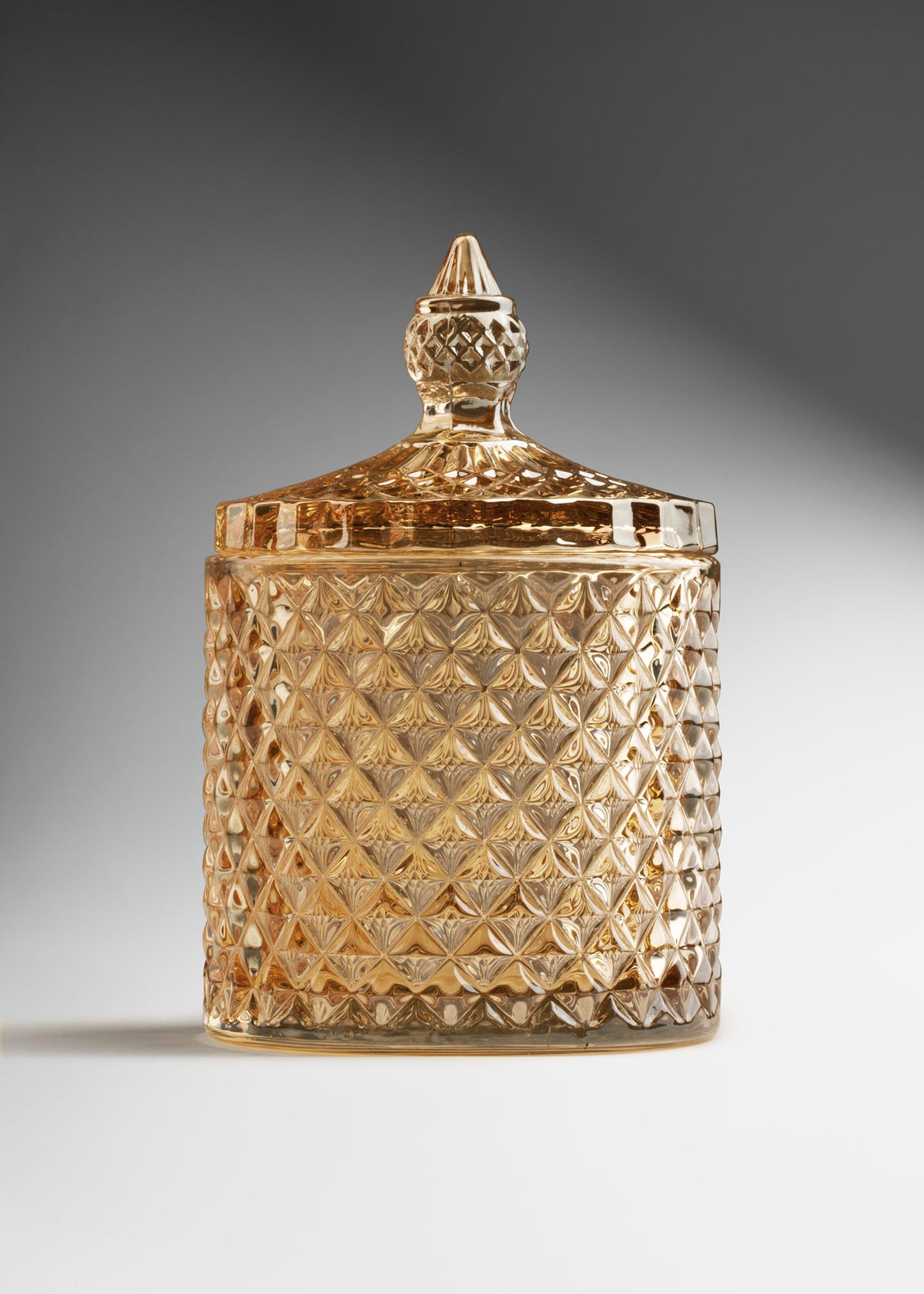 Votivo de cristal dorado con tapa decoración para centros de mesa, porta velas y eventos 290 ml — imagen de producto