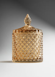 Votivo de cristal dorado con tapa decoración para centros de mesa, porta velas y eventos 290 ml — imagen de producto